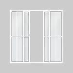 Porta Balcão 4 Folhas Vidro Liso Alumínio Branco 210x200cm