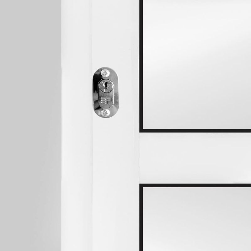 Porta Balcão 4 Folhas Vidro Liso Alumínio Branco 210x200cm