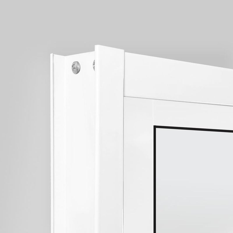 Porta Balcão 4 Folhas Vidro Liso Alumínio Branco 210x200cm