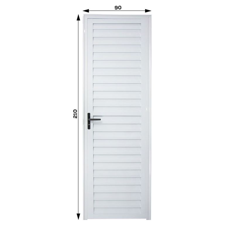 Porta Palheta Alumínio Branco Direito 210x90cm