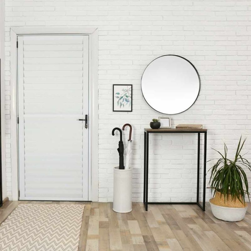 Porta Palheta Alumínio Branco Direito 210x90cm