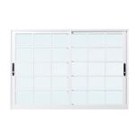 Janela de Correr 2 Folhas com Grade Alumínio Branco 100x150cm