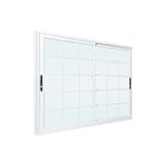 Janela de Correr 2 Folhas com Grade Alumínio Branco 100x150cm