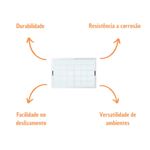 Janela de Correr 2 Folhas com Grade Alumínio Branco 100x150cm