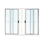 Janela de Correr 4 Folhas com Grade Alumínio Branco 100x150cm