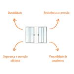 Janela de Correr 4 Folhas com Grade Alumínio Branco 100x150cm