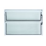 Janela Basculante Vidro Canelado Alumínio Branco 40x60cm