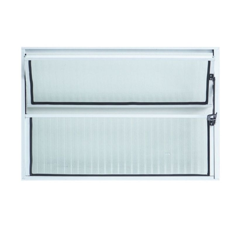 Janela Basculante Vidro Canelado Alumínio Branco 40x60cm