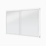 Janela de Correr 2 Folhas sem Grade Alumínio Branco 100x150cm