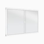 Janela de Correr 2 Folhas sem Grade Alumínio Branco 100x150cm