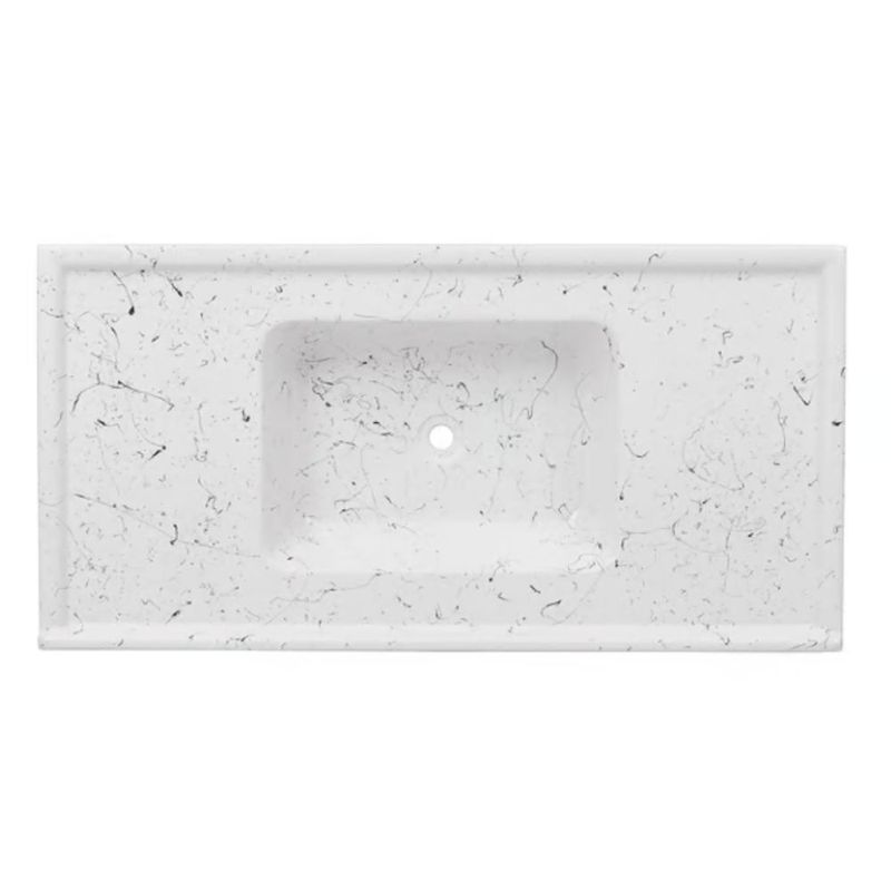 Pia para Cozinha Sintética Pop 100x50cm Branco com Cuba Central