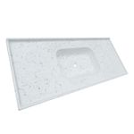 Pia para Cozinha Sintética Pop 100x50cm Branco com Cuba Central