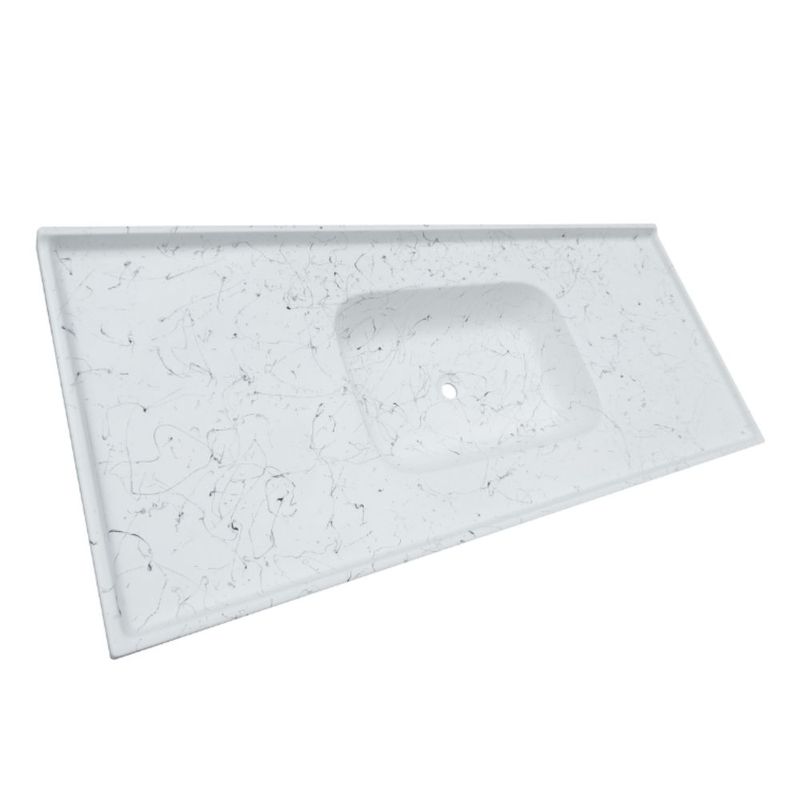 Pia para Cozinha Sintética Pop 100x50cm Branco com Cuba Central