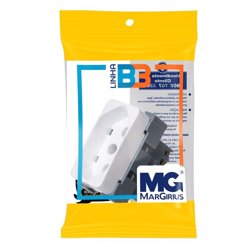Módulo Tomada 2P+T 20A/250V Branco Linha B3