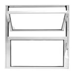 Janela Basculante Vidro Boreal Alumínio Brilhante 40x40cm