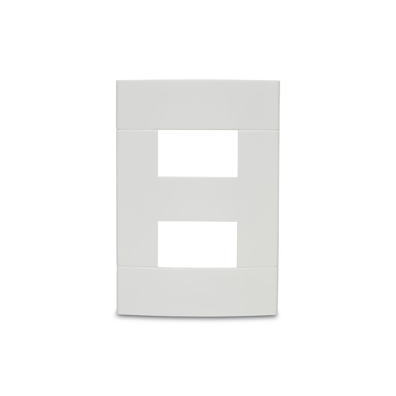 Placa 2 Postos 4x2 sem Suporte Branca Lunare