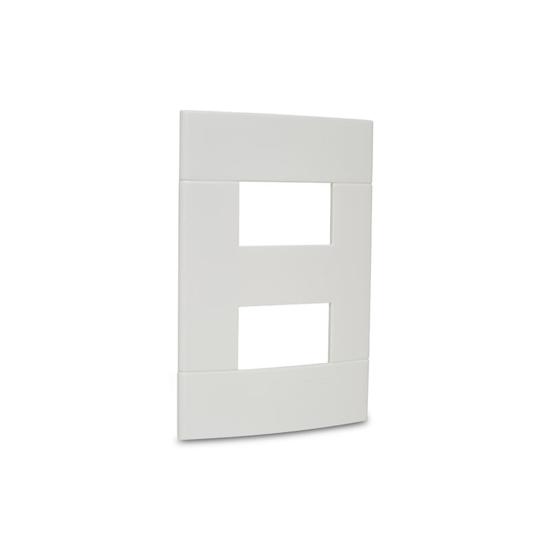 Placa 2 Postos 4x2 sem Suporte Branca Lunare