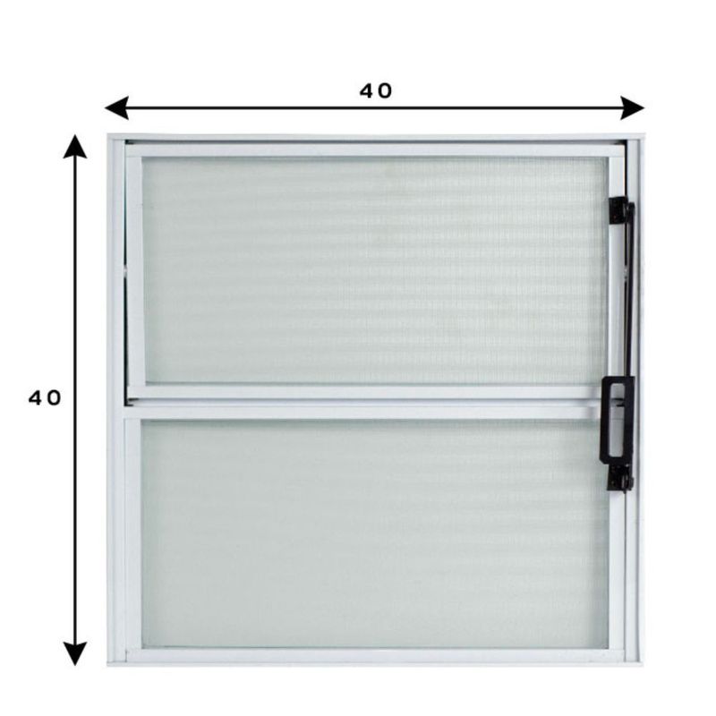 Janela Basculante Vidro Boreal Alumínio Branco 40x40cm