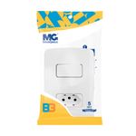 Conjunto Interruptor Simples + Tomada 2P+T 10A 4x2 Branco B3