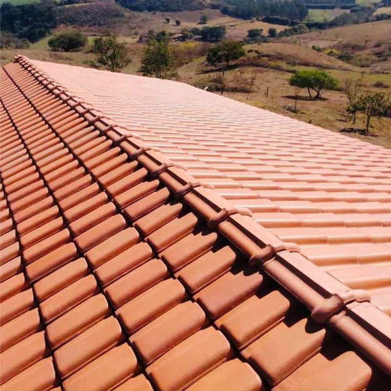 Cumeeira Colonial Cerâmica Resinada Vermelha 41x21cm Barrobello