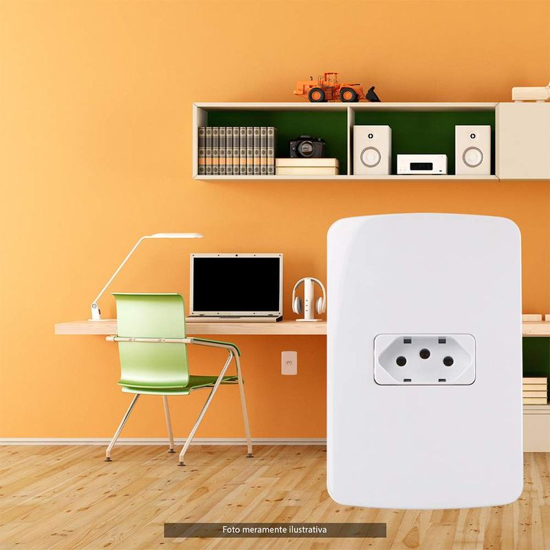 Conjunto Tomada 2P+T 10A/250V 4x2 Branco Linha B3