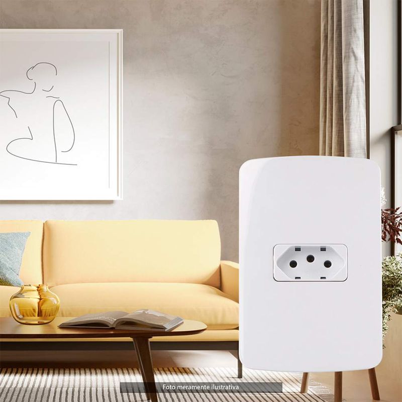 Conjunto Tomada 2P+T 10A/250V 4x2 Branco Linha B3