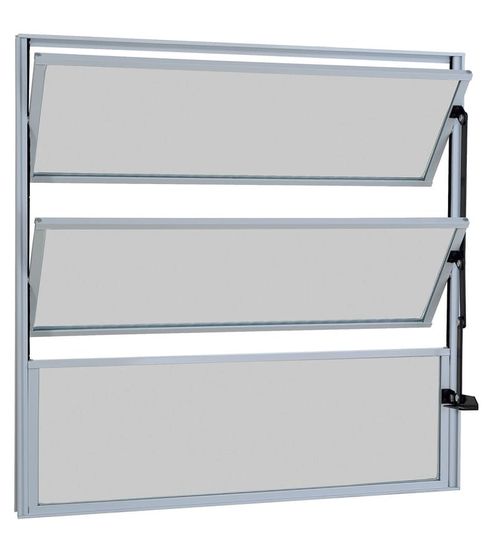 Janela Basculante Vidro Boreal Alumínio Branco 60x60cm