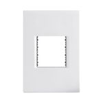 Placa 2 Postos Adjacentes 4x2 com Suporte Branca Liz