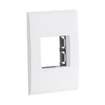 Placa 2 Postos Adjacentes 4x2 com Suporte Branca Liz