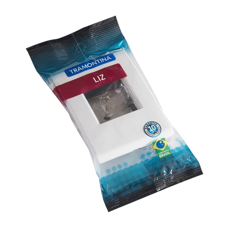 Placa 2 Postos Adjacentes 4x2 com Suporte Branca Liz