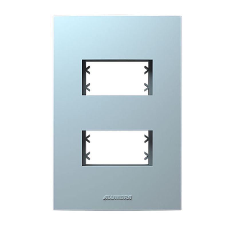 Placa 2 Postos 4x2 com Suporte Branca Inovapro