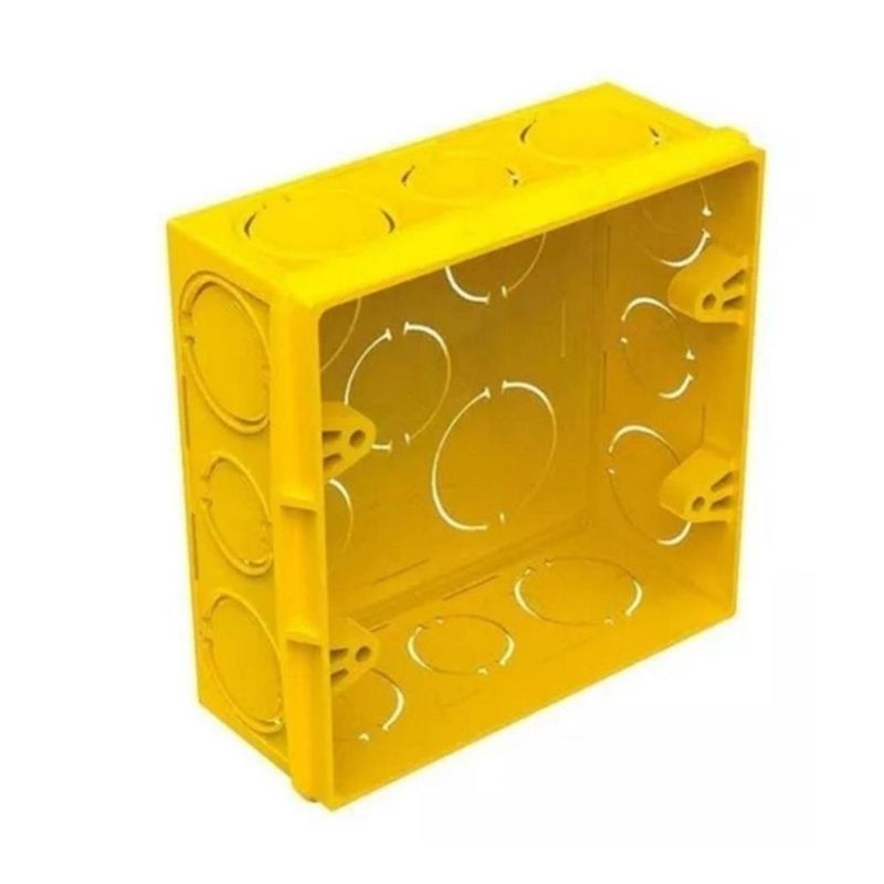 Caixinha de Embutir 4x4 para Alvenaria Amarela Tigreflex