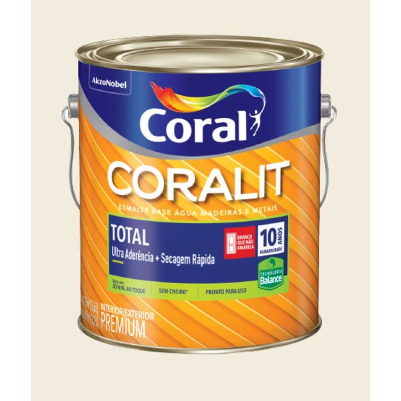 Esmalte Premium Base Água Brilhante Coralit Branco 3,6L Coral