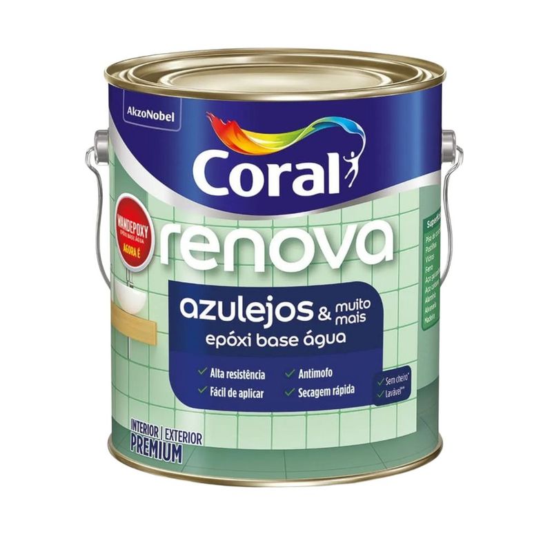 Tinta Premium Epóxi Acetinado Azulejos & Muito Mais Branco 0,9L Coral