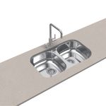 Cuba de Embutir Retangular 76,8x44,6x15cm Aço Inox Tramontina Dupla