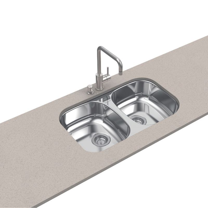 Cuba de Embutir Retangular 76,8x44,6x15cm Aço Inox Tramontina Dupla