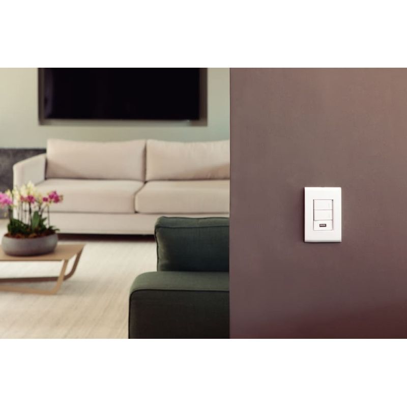 Placa 3 Postos 4x2 com Suporte Branca Liz