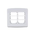 Placa 6 Postos 4x4 com Suporte Branca Miluz