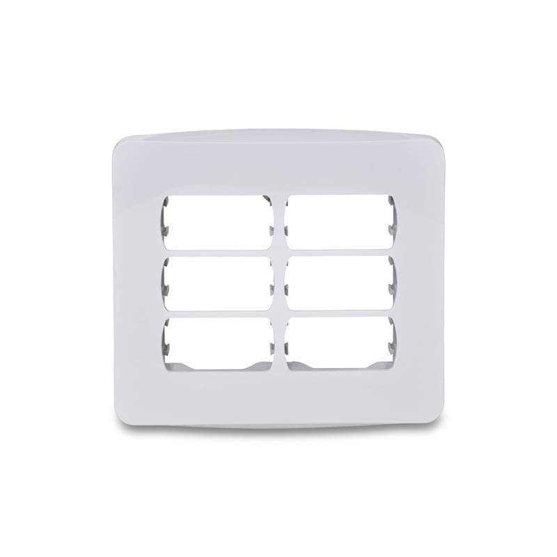 Placa 6 Postos 4x4 com Suporte Branca Miluz
