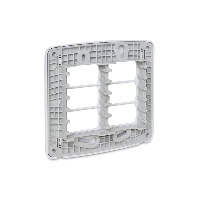 Placa 6 Postos 4x4 com Suporte Branca Miluz