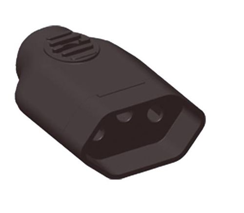 Tomada Desmontável 2P + T 10 Amperes 250V Preta