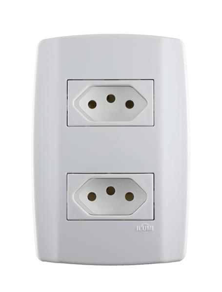 Conjunto 2 Tomadas 2P+T 20A 4x2 Slim Ilumi