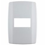 Placa 1 Posto 4x2 com Suporte Branca Slim