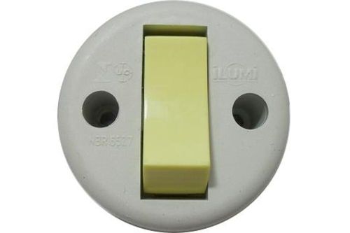 Conjunto de Sobrepor Interruptor Simples 6A/250V Branco Redondo