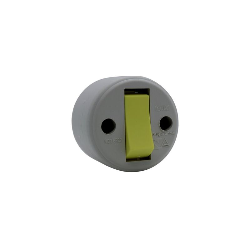 Conjunto de Sobrepor Interruptor Simples 6A/250V Branco Redondo