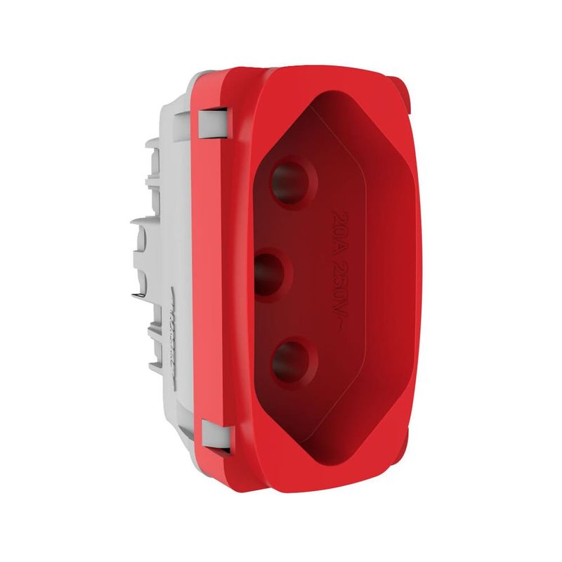 Módulo Tomada 2P+T 20A/250V Vermelho Gracia