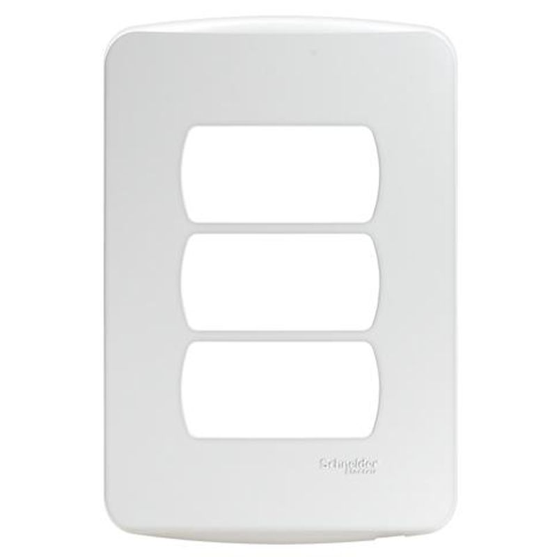 Placa 3 Postos 4x2 com Suporte Branca Miluz