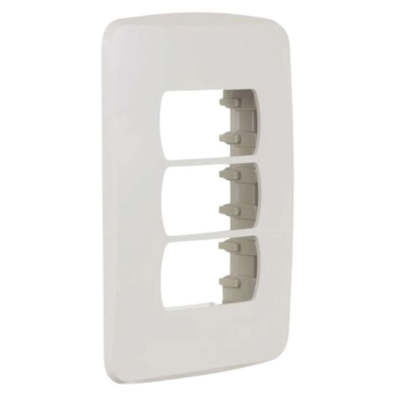 Placa 3 Postos 4x2 com Suporte Branca Miluz