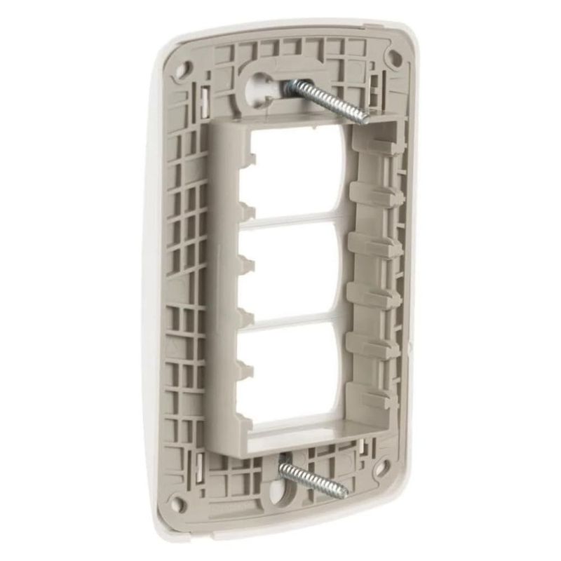 Placa 3 Postos 4x2 com Suporte Branca Miluz