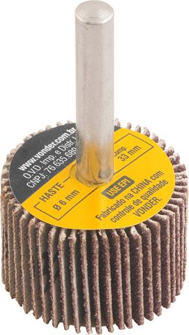 Roda de Lixa Grão 80 com Haste Vonder